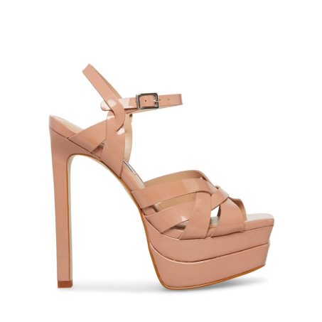 Pink Steve Madden Flirt Patent Women's Heels Sandals | PH 0275QZB